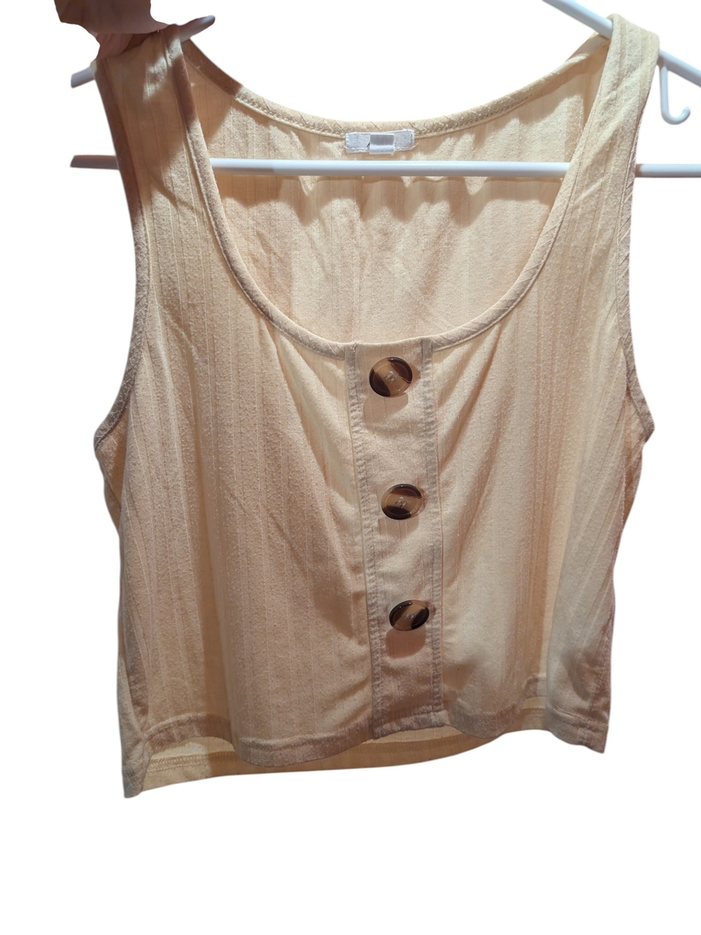Women's Yellow Button-Front Tank Top